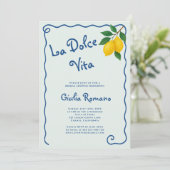 Lemon Blue Whimy Lijst La Dolce Vita Vrijgezellenf Kaart (Staand voorkant)