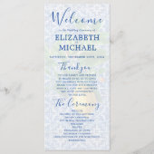 Lemon Blue White Tile Elegant Wedding Programmakaart (Voorkant)