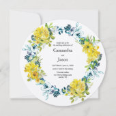 Lemon Blueberry Floral Wedding Kaart (Voorkant)