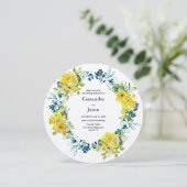 Lemon Blueberry Floral Wedding Kaart (Staand voorkant)