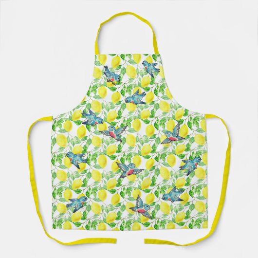 Lemon & Bluebird  Pattern  Geel Schort (Voorkant)