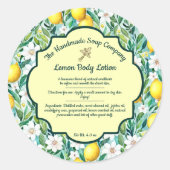 Lemon Body Butter Cosmetica Etiket Pot (Voorkant)