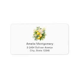 Lemon Boeket met Witte Bloesems Adres Etiket