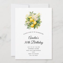 Lemon Boeket met Witte Bloesems Verjaardag Kaart