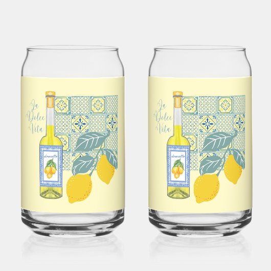 Lemon Boerderij Retro Blikvorm Glas (Voorkant)