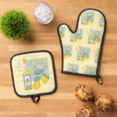 Lemon Boerderij Retro Ovenwant & Pannenlap Set (Top down)
