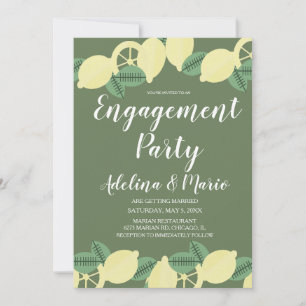 Lemon Boho Groenery Moderne Trouwfeest Kaart