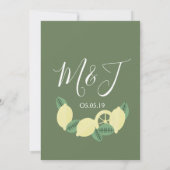 Lemon Boho Groenery Moderne Trouwfeest Kaart (Achterkant)