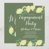 Lemon Boho Groenery Moderne Trouwfeest Kaart (Voorkant / Achterkant)