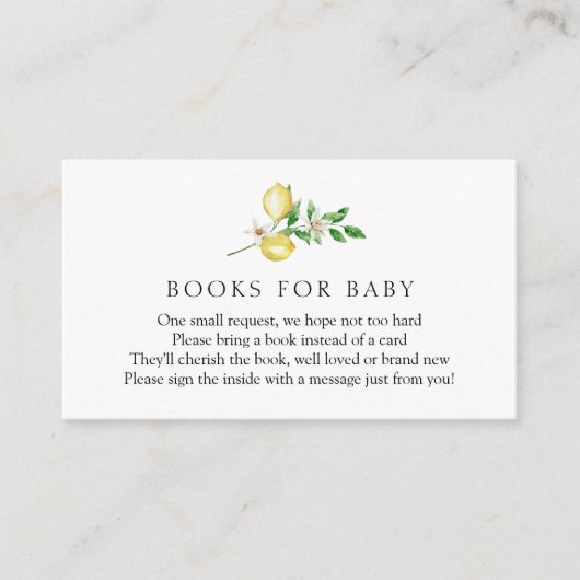 Lemon Books voor Baby Informatiekaartje (Voorkant)