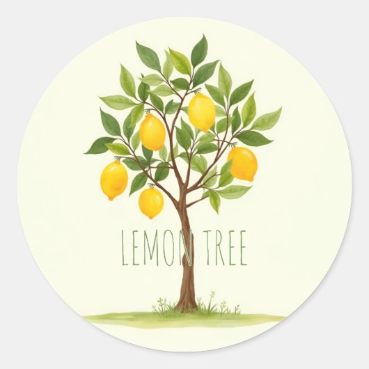 Lemon-boom Ronde Sticker (Voorkant)