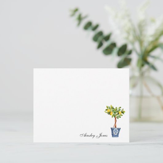 Lemon boom topiary Illustration Notes Bedankkaart (Staand voorkant)