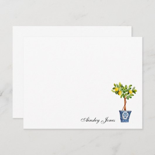 Lemon boom topiary Illustration Notes Bedankkaart (Voorkant / Achterkant)