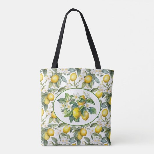 Lemon Boom Waterverf Art Tote Bag (Achterkant)