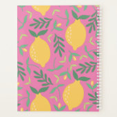 Lemon boompatroon roze gele korrelige zomer planner (Achterkant)