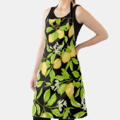 Lemon boomtak met citroenen, bloemen en bladeren. schort (Insitu)