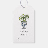 Lemon boomtopiary in blue and white pot Gift label Cadeaulabel (Voorkant)