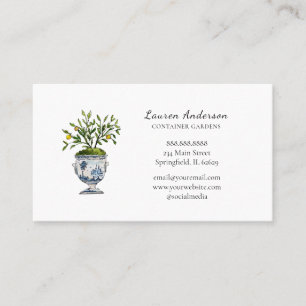 Lemon boomtopiary in pot Gardener Visitekaartje