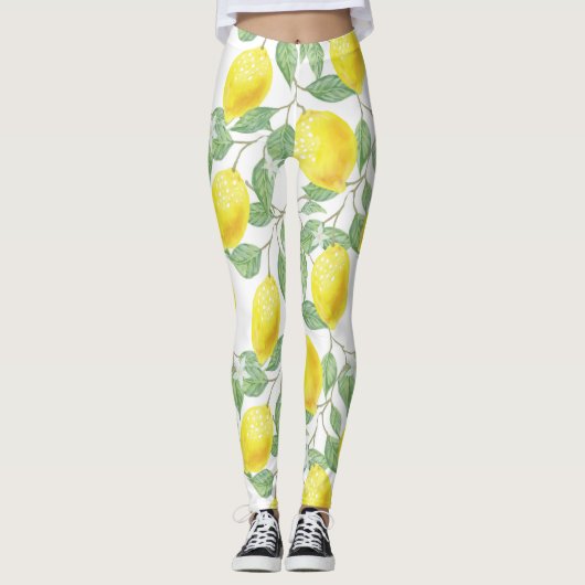 Lemon-boomwaterverf Leggings (Voorkant)
