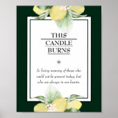 Lemon Border Emerald Green Deze kaarsbrand Poster (Voorkant)