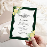 Lemon Border Emerald Green Vrijgezellenfeest Kaart<br><div class="desc">Dit Lemon Border Emerald Green Bridal Shower-ontwerp is een briljante keuze voor het creëren van een elegante en mooie esthetiek voor uw bruiloft of andere speciale gelegenheid. Klassiek wit met verfijnde zwarte typografie en schitterende kalligrafie is een toonbeeld van moderne, maar traditionele stijl. Donkere groene randen en achtergronden voegen een...</div>