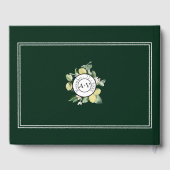 Lemon Border Emerald Green Wedding Guest Book Gastenboek (Achterkant)