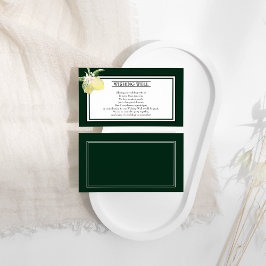 Lemon Border Emerald Green Wedding Wishing Well Informatiekaartje