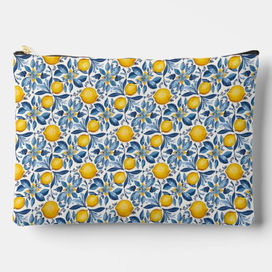 Lemon Botanical Blue and Yellow Summer Print Etui (Voorkant)
