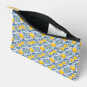 Lemon Botanical Blue and Yellow Summer Print Etui (Open)