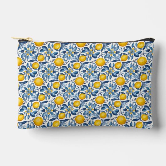 Lemon Botanical Blue and Yellow Summer Print Etui (Voorkant)