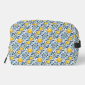 Lemon Botanical Blue and Yellow Summer Print Toilettasje (Achterkant)