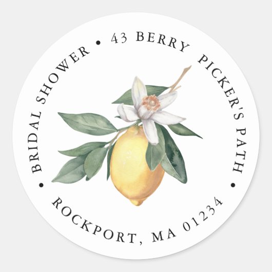 Lemon Botanical Return Address Label (Voorkant)
