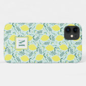 Lemon botanisch monogram patroon Case-Mate iPhone Case (Achterkant (horizontaal))