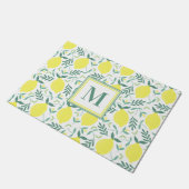 Lemon botanisch monogram patroon deurmat (Schuin)