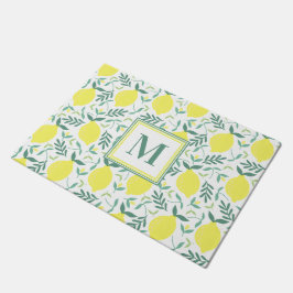 Lemon botanisch monogram patroon deurmat