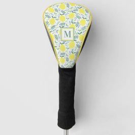 Lemon botanisch monogram patroon golfheadcover