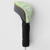 Lemon botanisch monogram patroon golfheadcover (Schuin)