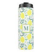Lemon botanisch monogram patroon thermosbeker (Voorkant)