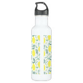 Lemon botanisch monogram patroon waterfles  (Achterkant)