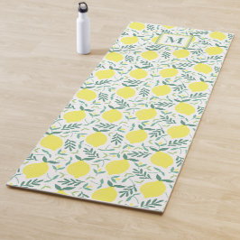 Lemon botanisch monogram patroon yogamat