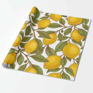 Lemon botanisch naadloos patroon cadeaupapier