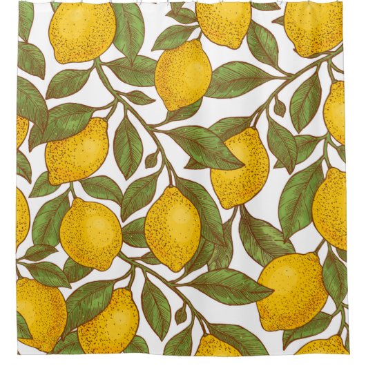 Lemon botanisch naadloos patroon douchegordijn (Voorkant)