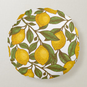 Lemon botanisch naadloos patroon rond kussen