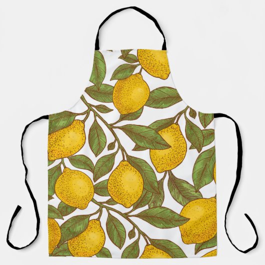 Lemon botanisch naadloos patroon schort (Voorkant)