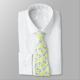 Lemon botanisch patroon stropdas