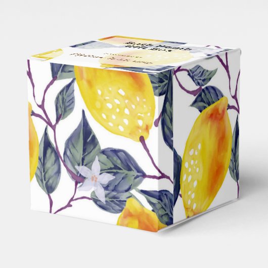 Lemon Botanische Bath Bomb Packaging Cadebox Bedankdoosjes (Voorkant Zijde)