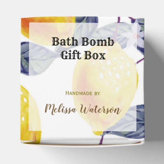 Lemon Botanische Bath Bomb Packaging Cadebox Bedankdoosjes (Bovenkant)
