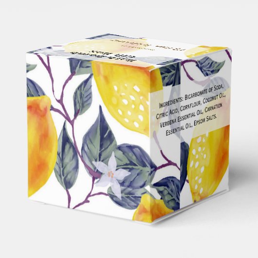 Lemon Botanische Bath Bomb Packaging Cadebox Bedankdoosjes (Achterkant)