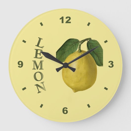 Lemon~Botanische Klok~Keuken~Alle kleuren Grote Klok (Voorkant)
