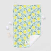 Lemon botanische monogram golfhanddoek (Insitu)